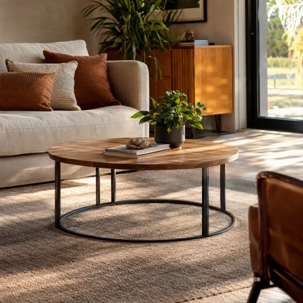 Mesa de centro para sala: como escolher com sofá e plantas decorativas