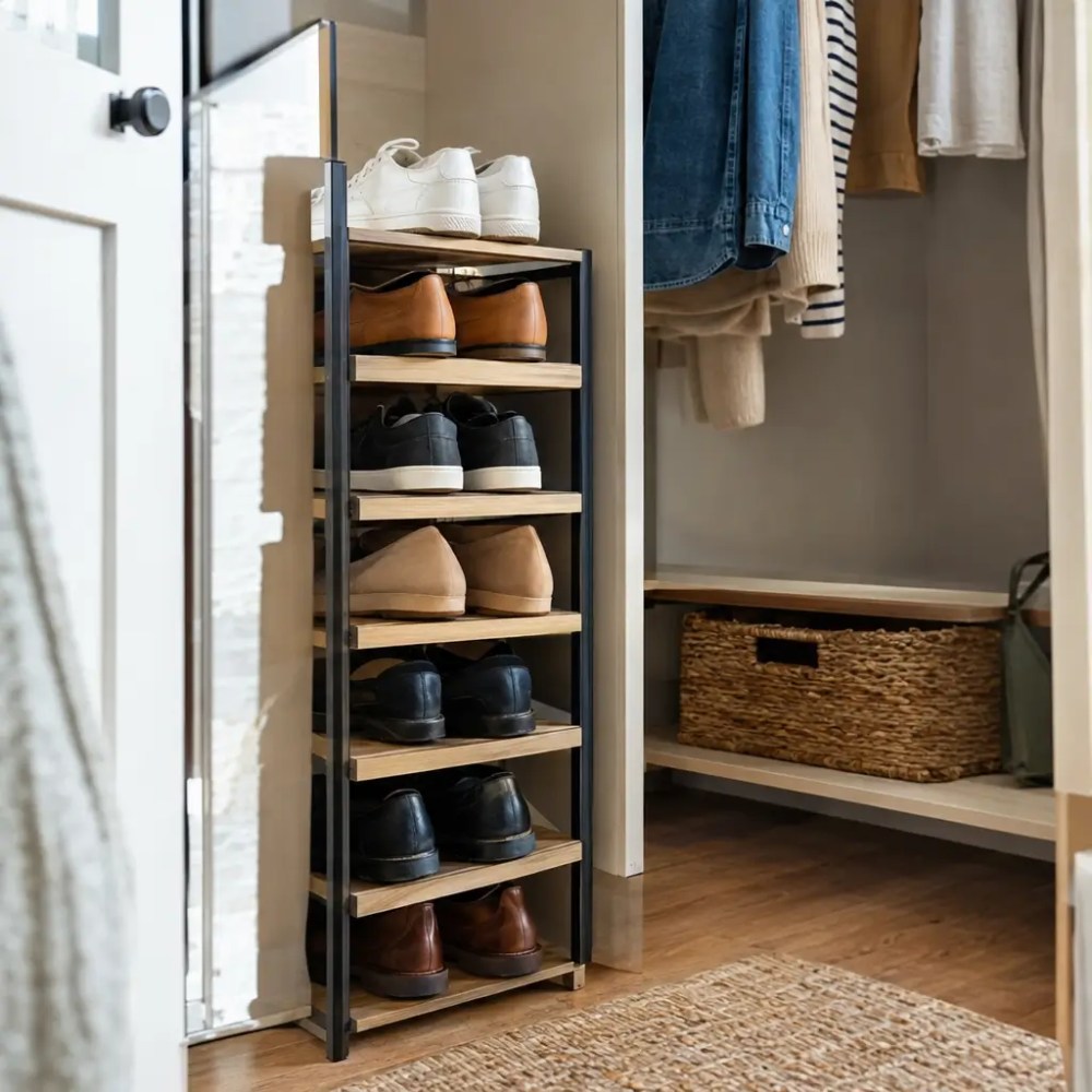 Organizar sapatos em pouco espaço: 10 ideias em sapateira estreita