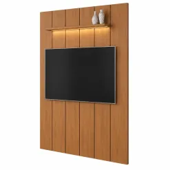 Painel Lumi 180cm Com Led Para Tv Ate 65 Polegadas Ripado Edn Cedro 90527