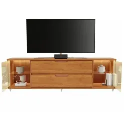Rack Orion Para Tv Ate 70 Polegadas 2 Portas Em Vidro Reflecta Com Led E 2 Gavetas Jcm 75398