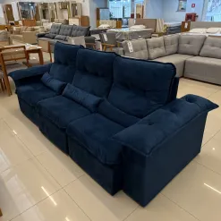 Sofa Arsenal 5 Lugares Retratil E Reclinavel 270cm 3 Modulos Tecido Veludo Aifos 97885