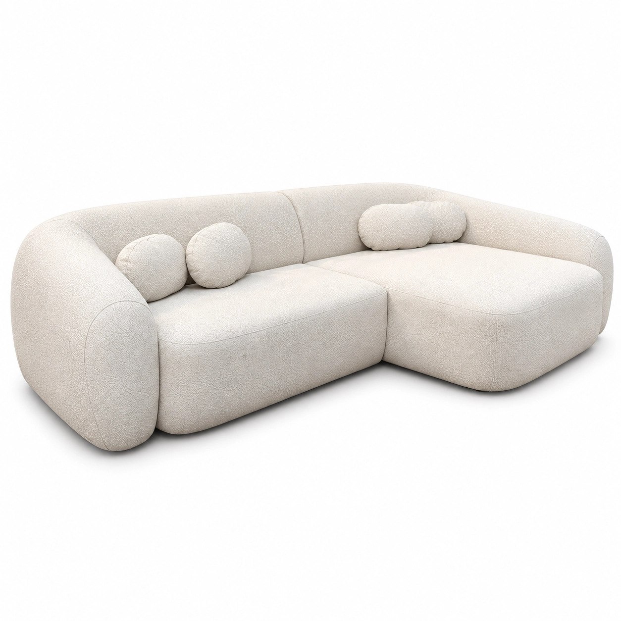 Sofa Chelles 3376 Com Chaise Em Linho 4 Lugares 240cm Gralha Azul Cru 35161