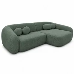 Sofa Chelles 3376 Com Chaise Em Linho 4 Lugares 240cm Gralha Azul Verde 33877
