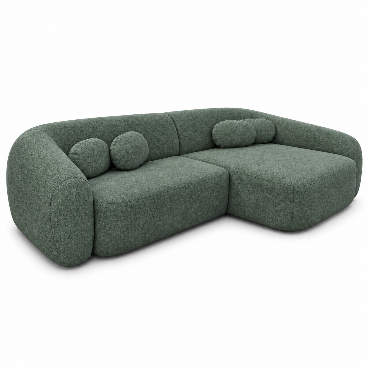 Sofa Chelles 3376 Com Chaise Em Linho 4 Lugares 240cm Gralha Azul Verde 33877