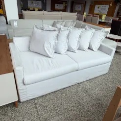 Sofa Enseada 200cm Em Linho 3 Lugares Estofart 71617