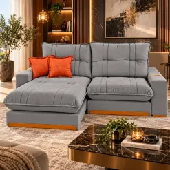 Sofa Estrela 290cm Em Veludo 4 Lugares Retratil E Reclinavel Uniao 53111