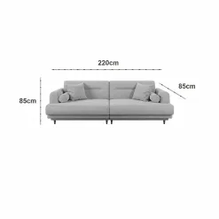 Sofa Lisboa Estofart 220cm Em Linho 4 Lugares 20969