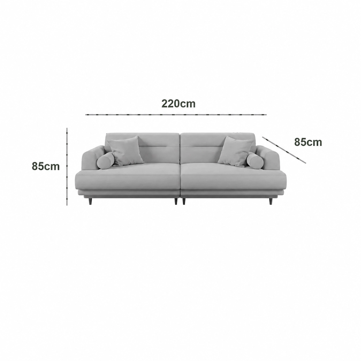 Sofa Lisboa Estofart 220cm Em Linho 4 Lugares 20969