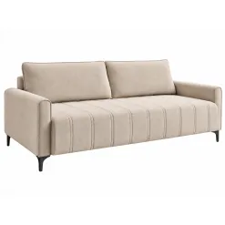 Sofa Living Lion Nero Em Linho 3 Lugares Com Almofadas Soltas 205cm Viero Bege 60298