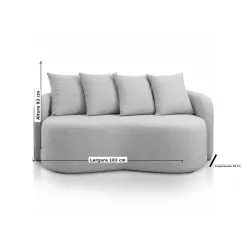 Sofa Organico Paraty Tecido Boucle 186cm Jc Estofados 64547