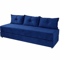 Sofanete Sofa De 3 Lugares Sofa Cama De Casal Bicama Em Suede Azul 47512